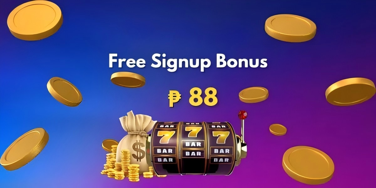 Promotional casino artwork with a slot machine and gold coin imagery